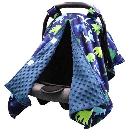 Peekaboo Opening Carseat Cover, Dinosaur, Open Nursing Cover Carseat Canopy, Nursing Cover Up with Peekaboo Opening for Baby Infant Toddler Boy Girl