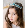SWEETV Blue Princess Tiara, Birthday Tiara Gift, Heart Shaped Crystal Crown, Costume Headpiece, Elsa Dress-up Accessories