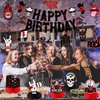 LARRAZABAL Rock and Roll Birthday Party Decorations Music Themed Party Decorations Include Happy Birthday Banner Hanging Swirls and Honeycomb Centerpiece Rock and Roll Baby Shower Supplies