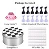 Kalolary 1 Set Nail Art Holder Practice Display Stand with 48Pcs White Reusable Adhesive Putty Clay, Magnetic Nail Art Tips Holders Crystal Nail Holder Chessboard Display Training Practice Stand