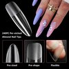 LuckForever 240pc XL Almond Gel X Nail Tips Clear Fake Nails Extra Long Almond Nail Tips Full Cover Artificial Fingernails XL Soft Gel False Nail Tips for Acrylic Nail Extension Press on Nail Making