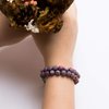 Aromatherapy Essential Oil Diffuser Bracelet Lava Stone Bead Gemstone Anxiety Diffuser Bangle Cuff Bracelet(Purple)