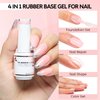 Nicedeco Rubber Base Gel Polish for Nails 6 Pcs Rubber Gel Nail Strengthener Nude Pink Nail Gel Polish Set 37