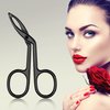 Hicarer 3 Pcs Eyebrow Tweezers Scissor Handle Straight Tip Scissor Shaped Eyebrows Tweezers for Hair Plucker Remover Facial Hair Eyebrows Care Wig Plucking for Women men (Black Plated)