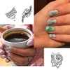 13 Sheets Black Nail Stickers Boho Retro Nail Decals Black Nail Tattoos Water Transfer Nail Decals Nails Supply Necklace Jewelry Feather Nail Design for Women Nail Art DIY Decoration