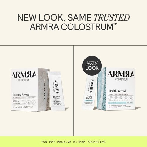 ARMRA Colostrum™ Powder | Unflavored | Gut Health & Bloating | Skin & Hair | Immunity | Keto, Gluten & Fat-Free | 30 Servings