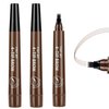 3PCS Dark Brown Eyebrow Pencil, 4 Point Microblading Eyebrow Pen for Hair-Like Effect, Long Lasting Waterproof & Smudge-proof, Easily Creates Natural eyebrow makeup