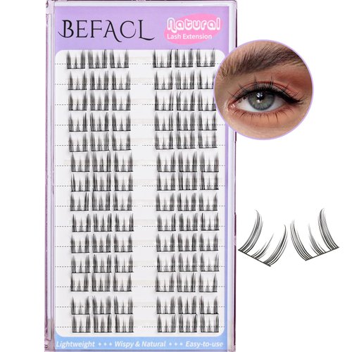 Manga Lash Clusters, Natural Lashes Clusters Wispy Manhua Natural Lash Extensions Lash Clusters with Spiky Individual Lashes DIY at Home