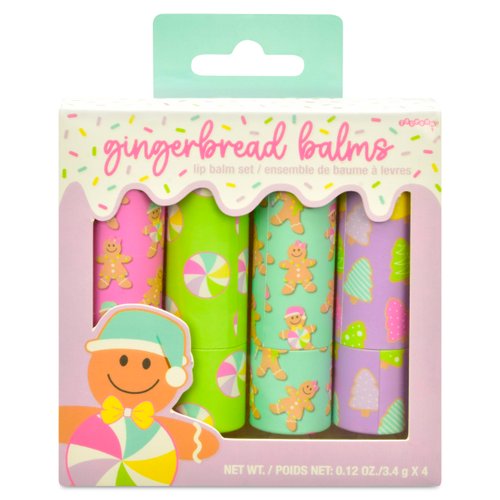 iscream Sweet Gingerbread 4-piece Scented Holiday Lip Balm Set
