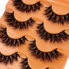 Faux Mink Lashes Fluffy 3D False Eyelashes 18mm Wispy Volume Lashes that Look Like Extensions 5 Pairs Strip Lashes by FOINEMYED