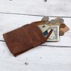 The Antiq Playing Card Case, Leather Case for Board Games, Playing Card Holder, Coin Pouch, Change Holder, Money Organizer, Card Deck Holder, Cellphone Adapter Case, Leather Travel Accessory (Brown)
