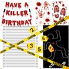 Akide Halloween Crime Scene Decorations Kit Have A Killer Birthday Banner Body Silhouette Crime Scene Tape Evidence Markers Mugshot Backdrop for Detective Murder Mystery Party Decorations