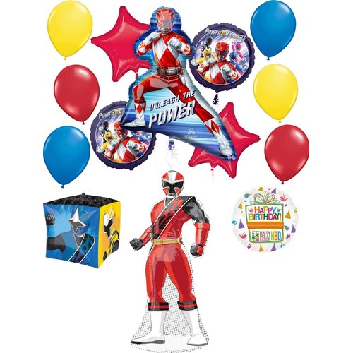 Anagram Power Rangers Birthday Party Supplies 14 pc Foil Balloon Bouquet Decorations