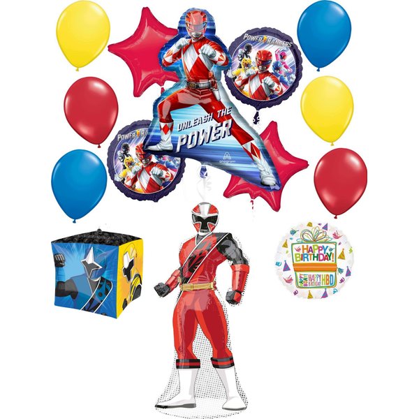 Anagram Power Rangers Birthday Party Supplies 14 pc Foil Balloon Bouquet Decorations