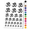 Om Aum Hinduism Buddhism Jainism Yoga Symbol Temporary Tattoo Water Resistant Fake Body Art Set Collection - Black (One Sheet)