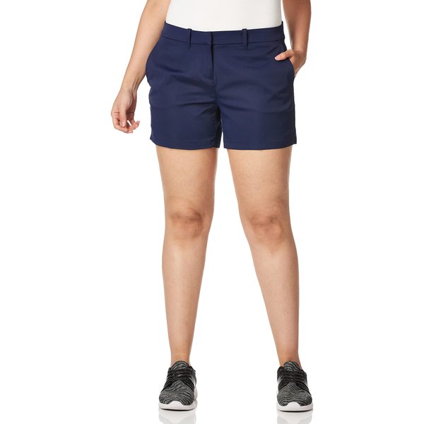 PGA TOUR Women's 4.5" Woven Golf Shorts with Satin Fabric, Moisture-Wicking, Sun Protection, Regular Fit, Peacoat, 14