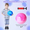 AMOR PRESENT 2PCS Inflatable Playground Balls, 8.7 Inch Marbleized Bouncy Balls Rubber Kickballs Giant Dodgeballs, for Kids Indoor Outdoor Ball Games, Sports Party Favors, Birthday Gifts