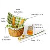 Miniature Food Dollhouse Accessories Garden Decor 1:12 Scale Bread Honey Picnic Basket Cloth Flowers 9PCS Garden Decoration Mini Room Display Props Model (Red Picnic Cloth)