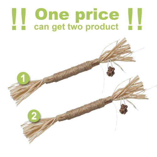 PAZ'S GIFT Catnip Toy Cat Toys Catnip Toy cat chew Toy cat Kicking silvervine Stick Teeth Cleaning Cute Kitten Teething Indoor Interactivecat Dental Care Matatabi (Raffia 2pcs)