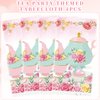 KEFAN 4 Pieces Tea Birthday Party Tablecloths Supplies, Rectangle Tea Theme Birthday Party Table Cover, Tea Party Plastic Tablecloths for Girls Birthday Party Decorations, 51 x 86 Inch