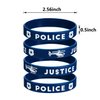 SATINIOR Police Party Favors Police Silicone Rubber Bracelets Wristbands for Police Themed Birthday Party Police Graduation Party Decorations (24)
