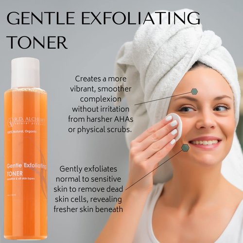 100% Natural & Organic Gentle Exfoliating Toner. Best Toner for Dull, Dry and Drab Skin. Remove Dead Skin Cells & Improve Skin Tone & Texture with AHAs & Botanical Extracts. Home or Professional Use.
