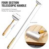 Aznrszy Oversize Back Scratcher Extendable, Back Scratcher for Men Women with Wooden Handle Steel Massage Roller Wider Claw, Sturdy Manual Back Scratcher Massager Extend Up to 62CM