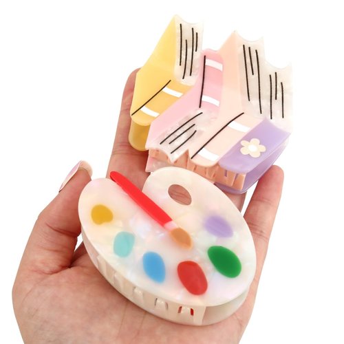 Acetate Book Hair Claw Clip, Palette Hair Claw Clip, Back to School Book Hair Claw Clip for Women