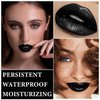 Black Lip Liner and Lipstick Set 2 PCS,High Pigmented Long Lasting Matte Black Liquid Lipstick for Women,Waterproof Black Lip Gloss & Non-Stick Cup Lipgloss Gothic Halloween Makeup