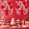 1st Birthday Balloons for Boys Girls, 18Pcs Red Happy 1st Birthday Decorations Balloons 1st Birthday Latex Balloons Confetti Balloons Red One Year Old Balloons for First Birthday Party Supplies Decor