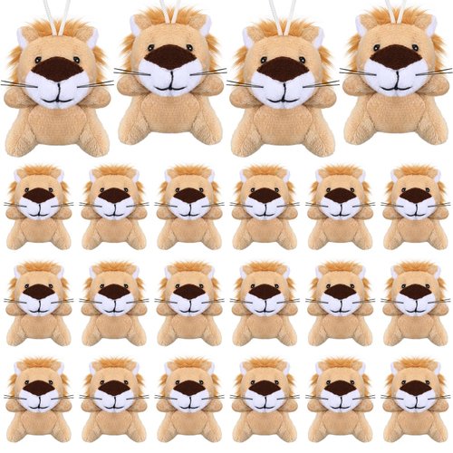 Shappy 30 Pcs Mini Lion/Tiger Stuffed Animal Toys Small Stuffed Animals Bulk Lion/Tiger Plush Stuffed Animal Baby Shower Safari Nursery Decor Birthday Classroom Prizes(Lion)
