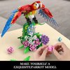 Vziimo Parrot Floral Building Set, MOC Flower and Parrot Collectible Table Art Kit, Creator 2 in 1 Animals Bird Ideas Gifts Toys for Adults and Kids Age 12+ (1176 PCS)