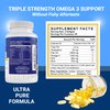 TRUTHENTICS Omega 3 Fish Oil, 2400 mg Per Serving, Triple Strength - High EPA + DHA Omega-3 Fatty Acids - Burpless Lemon Flavor Fish Oil Supplement for Men & Women - 60 Softgels