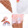 iplusmile 2pcs Rainbow Bath Loofahs Ice Cream Body Loofahs Cute Cartoon Kids Bath Sponges Bath Pouf Body Scrubber Exfoliating Mesh Puff for Children Shower