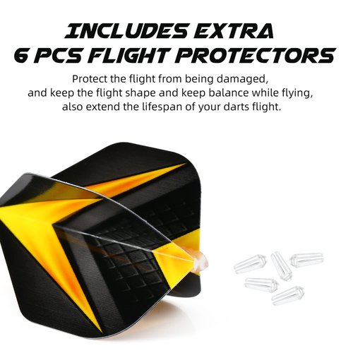 centaur 90Pcs Dart Flights with Flight Protectors, 30 Sets Durable Standard PET Dart Flights for Soft Tip Steel Tip Darts