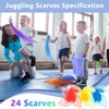 Windspeed Juggling Scarves for Kids 24 Pcs Dance Scarves for Music Class Rhythm Scarves Play Silks for Children Movement (8 Colors)