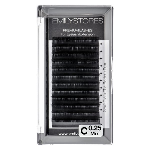EMILYSTORES Lash Extensions 0.25mm Thickness B Curl Length Mixed 8-14mm Sizes Volume Individual Eyelashes For Eyelash Extensions (0.25,B,Mixed 8-14mm)