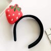 Red-black Watermelon Hair Ornament Cute Girls Women's Fashion Headbands Watermelon Strawberry Plush Headband Hairband Hair Hoop Accessory Headbands
