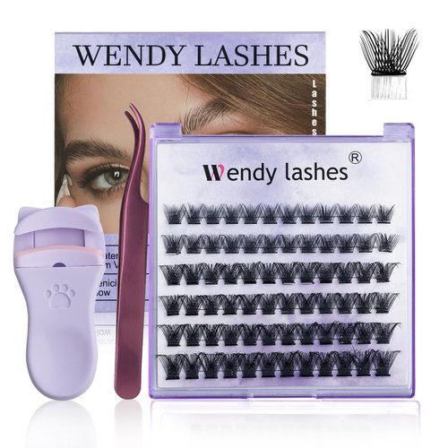 Self Adhesive Eyelashes Lash Clusters Press On Eyelash Clusters Kit Lash Extension Kit Pre-Glued Cluster Lashes DIY Eyelash Extension No Glue No Remover Lashes Self Application(Volume+,D10-18mm Mixed)