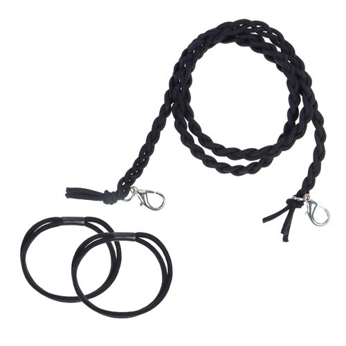 Patty Both Elastic Hair Ties Ponytail Holders, Black Sports Hair Bands,Spiral Long Pony Tail Wrap for Wind Water for Women Hair Ponytail Wrap Hair Tie (1pc-25")