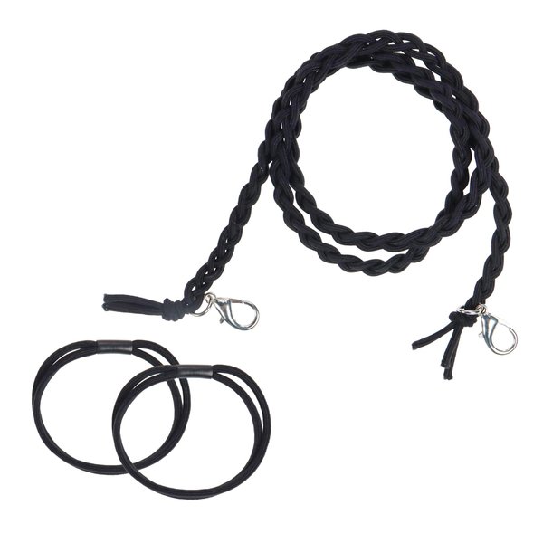 Patty Both Elastic Hair Ties Ponytail Holders, Black Sports Hair Bands,Spiral Long Pony Tail Wrap for Wind Water for Women Hair Ponytail Wrap Hair Tie (1pc-25")