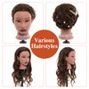 20" Mannequin Head Human Hair,90% Real Hair Mannequin Head,Cosmetology Human Hair Mannequin Doll Head for Hair Styling,Practice Braiding Styling Head with Table Clamp Braiding Set