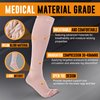 Doc Miller Open Toe Compression Socks, 30-40 mmHg, Toeless, Support Circulation, Shin Splints, Calf Recovery, Varicose, Knee High, Medical Grade, Skin/Nude Socks, Medium Size for Men & Women, Pair