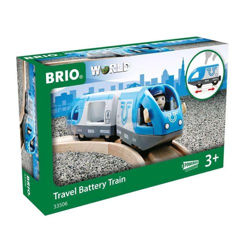 BRIO World - 33506 Travel Battery Train | 3-Piece, Battery-Operated Toy Train Set | Ideal for Kids Ages 3 and Up | Compatible with All BRIO Train Sets