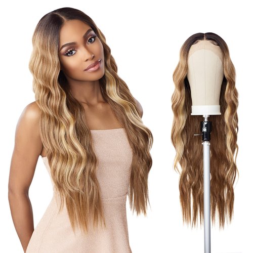 Sensationnel Butta Lace Front Wigs - Butta unit 29 extra wide 5 inch deep part synthetic wig preplucked hairline HD lace with Babyhair - Butta unit 29 (BALAYAGEGOLD)