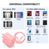 Compatible with iPhone 16/15 Charger, 20W Fast Charging Wall Charger Block Cubes with 6/10Ft USB C to USB C Cable Compatible with iPhone 16/Plus/Pro Max/15/Plus/Pro Max/iPad Pro Charger Pink 2Pack