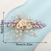 Teyglen Crystal Bridal Hair Clip Wedding Flower Red Rhinestone Hair Clips Handmade Pearls Crystal Hair Pieces Barrette Wedding Hair Accessories for Bride Floral Flower Headpieces for Women Girls (Red)
