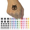 Realistic Wolf Head Temporary Tattoo Water Resistant Fake Body Art Set Collection - Light Blue (One Sheet)