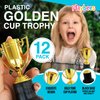 Playbees Plastic Golden Cup Trophy for Kids - 12 Pack - 4 Inch Achievement Prize Awards - Ideal Recognition for School, Sports, Office, Carnival Games - Party Favors, Decor, Props - Motivational