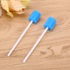 Healifty 100pcs Mouth Sponge Swabs Disposable Sponge Stick Oral Care Sponge Swab Tooth Cleaning Sponge (Blue)